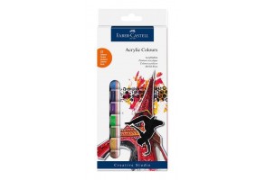 Акрилни бои, в тубички, Faber Castell  12 ml, 12 цвята