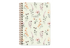 Тефтер със спирала А5, 96 л., твърди корици, FLOWERS