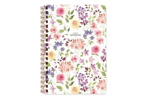 Тефтер със спирала А5, 96 л., твърди корици, FLOWERS