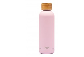 Термос без BPA 500 МЛ PASTEL PINK С ДЪРВЕСНА КАПАЧКА