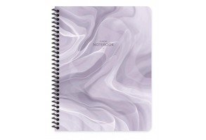 Тетрадка А4 80 л., широки редове, поле, спирала, MARBLE
