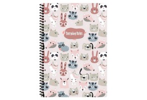 Тетрадка А4 80 Л. ШР КАРТОНЕНА КОРИЦА, СПИРАЛА, ANIMAL FRIENDS