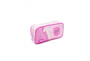 Ученически несесер с два ципа YOLO PINK BADGES