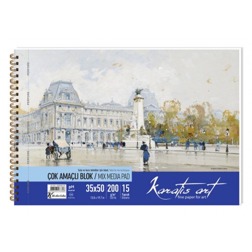 Скицник 50 Х 35 см, 200 Ггр 15 Л., ЗА СМЕСЕНА ТЕХНИКА
