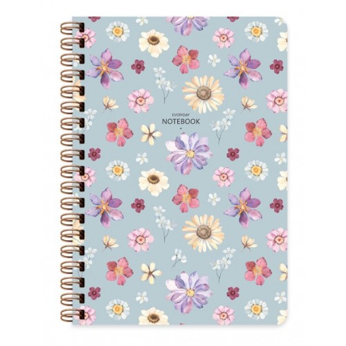 Тефтер със спирала А5, 96 л., твърди корици,  FLOWERS