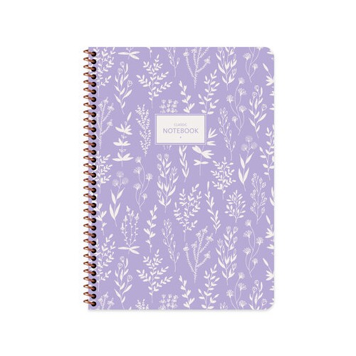 Тетрадка А5 80 Л., ШР, СПИРАЛА, КАРТ. КОРИЦА,  PASTEL FLORA